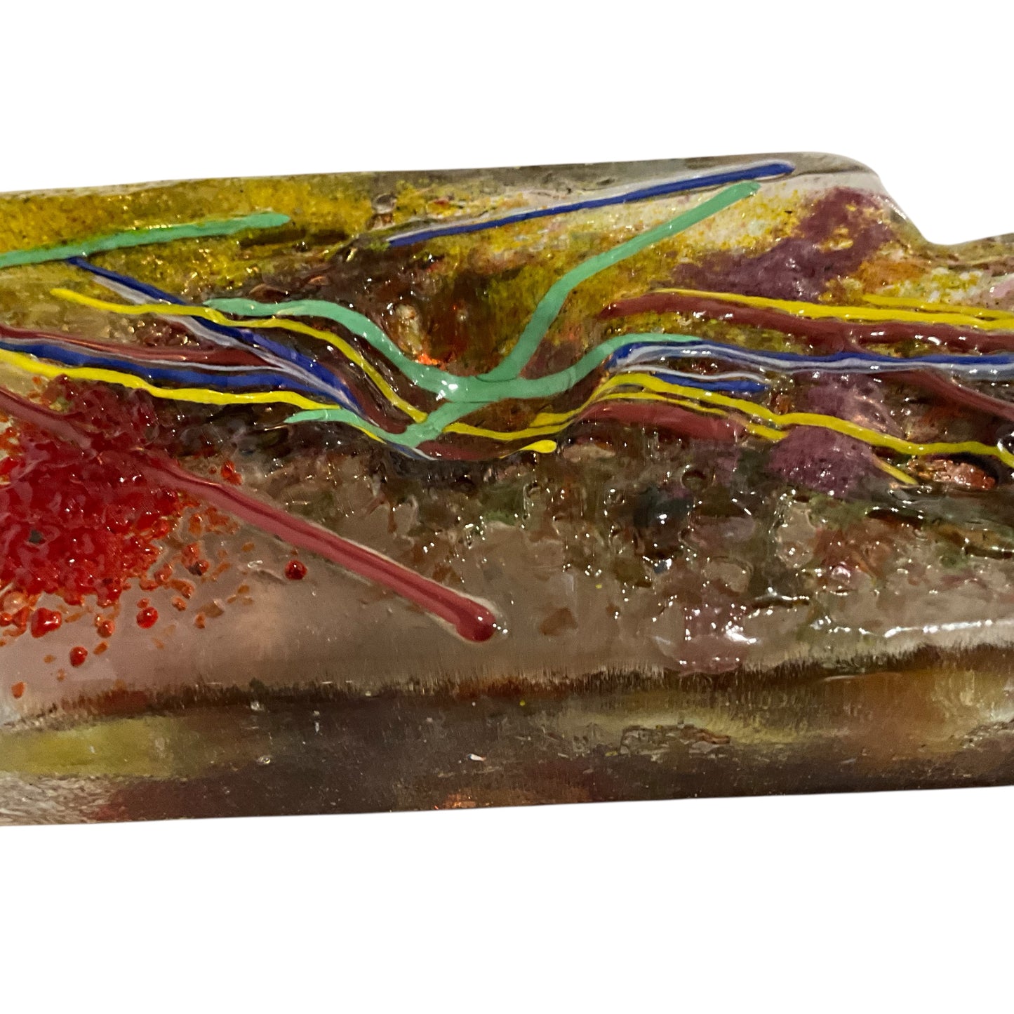 Vintage Colorful Glass Abstract Sculpture