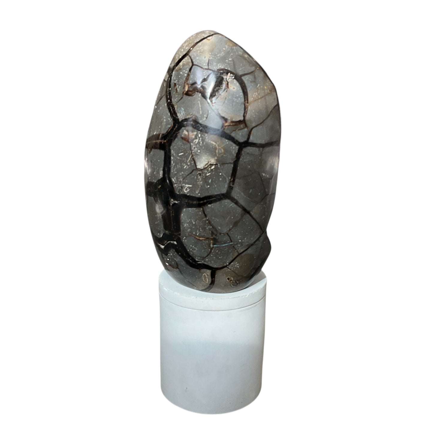 Septarian Dragon Egg Crystal Lid Gardenia Candle