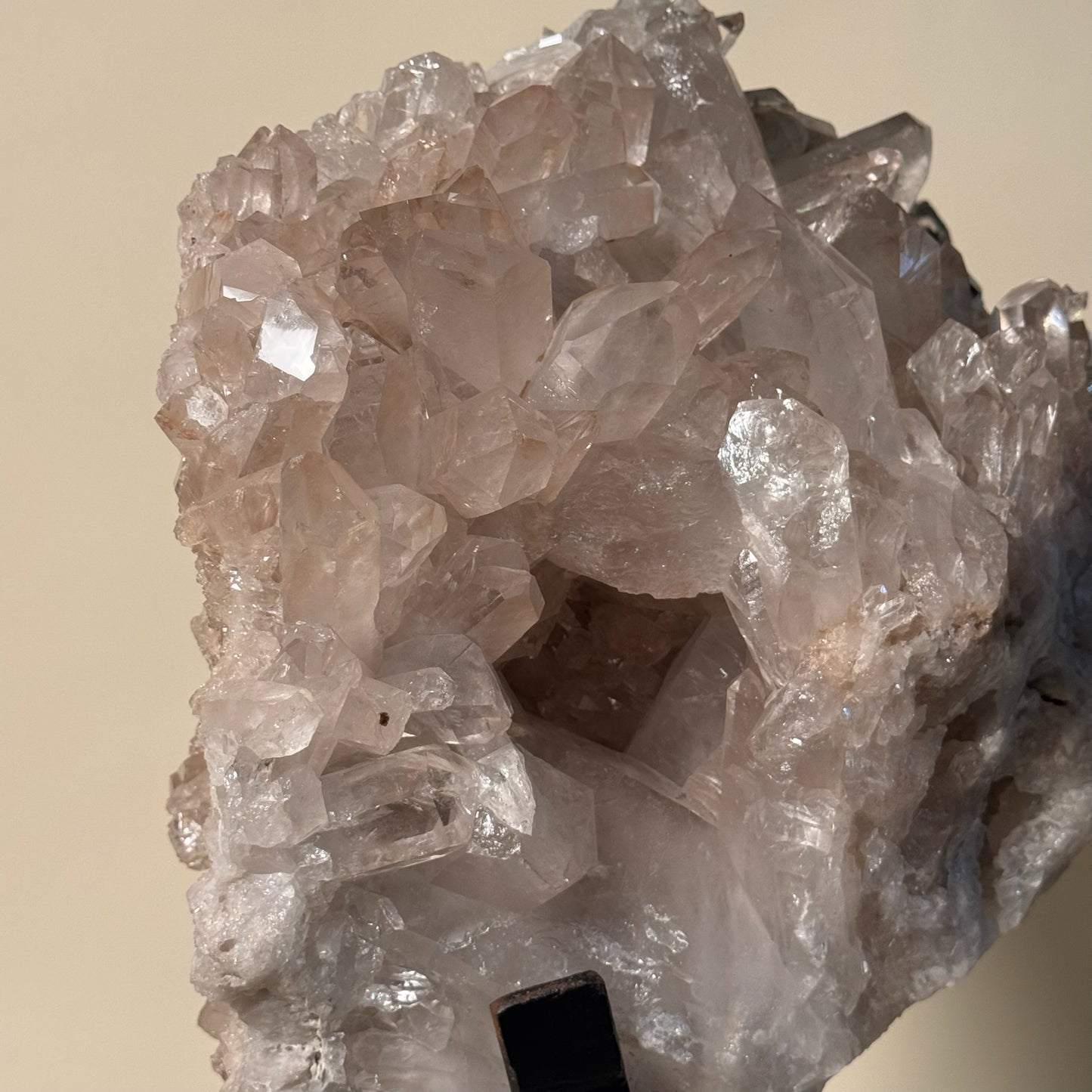 Extra Large Quartz Crystal Cluster on Metal Stand