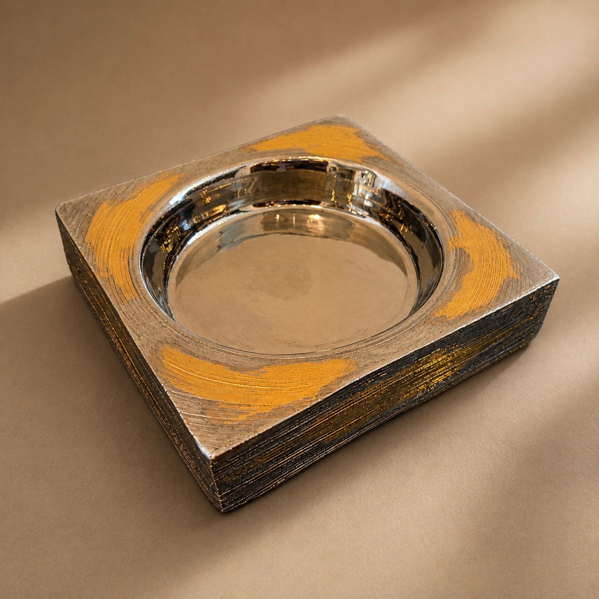 Vintage 1960's Mid-Century Modern Plated Ashtray