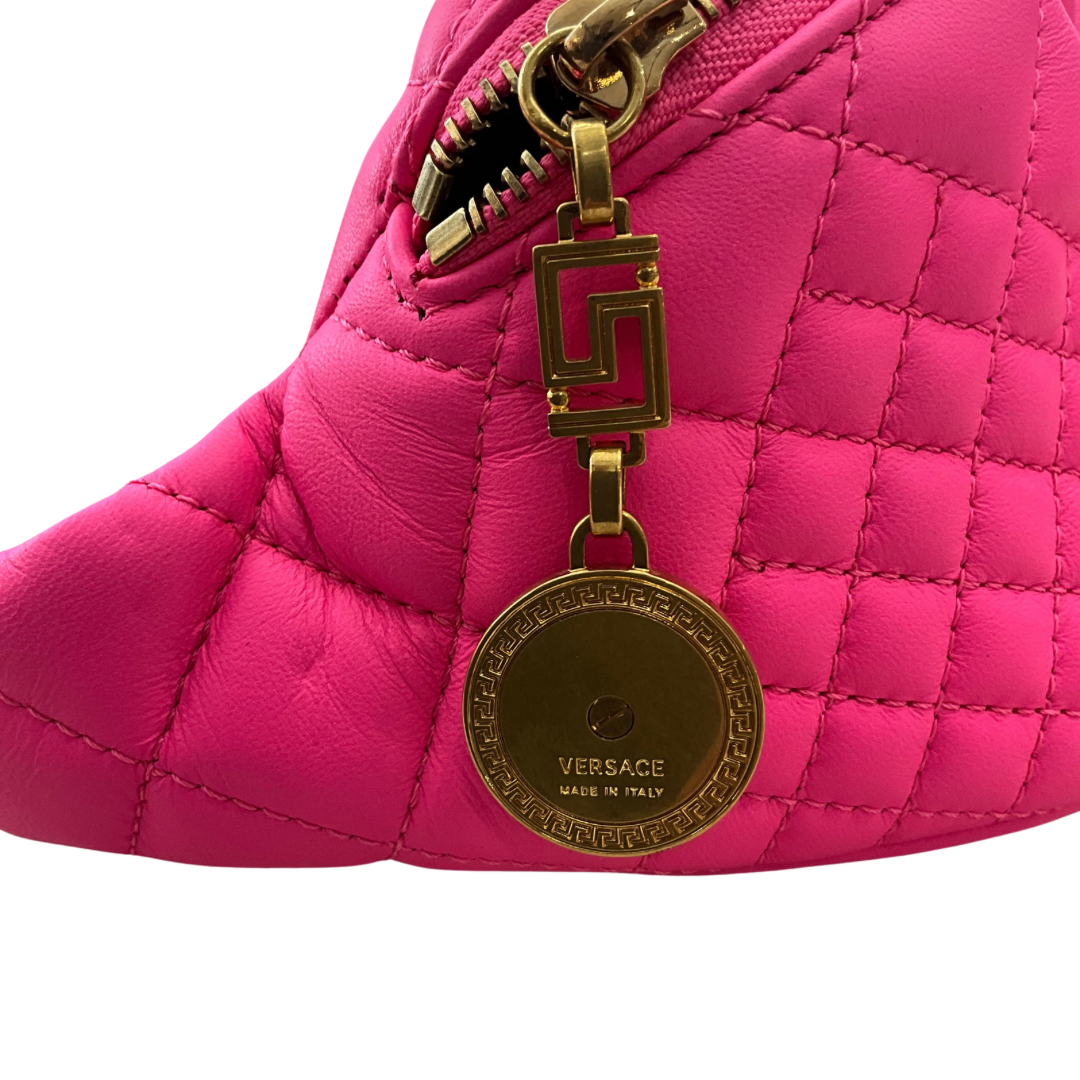 Versace Hot Pink Quilted Fanny Pack