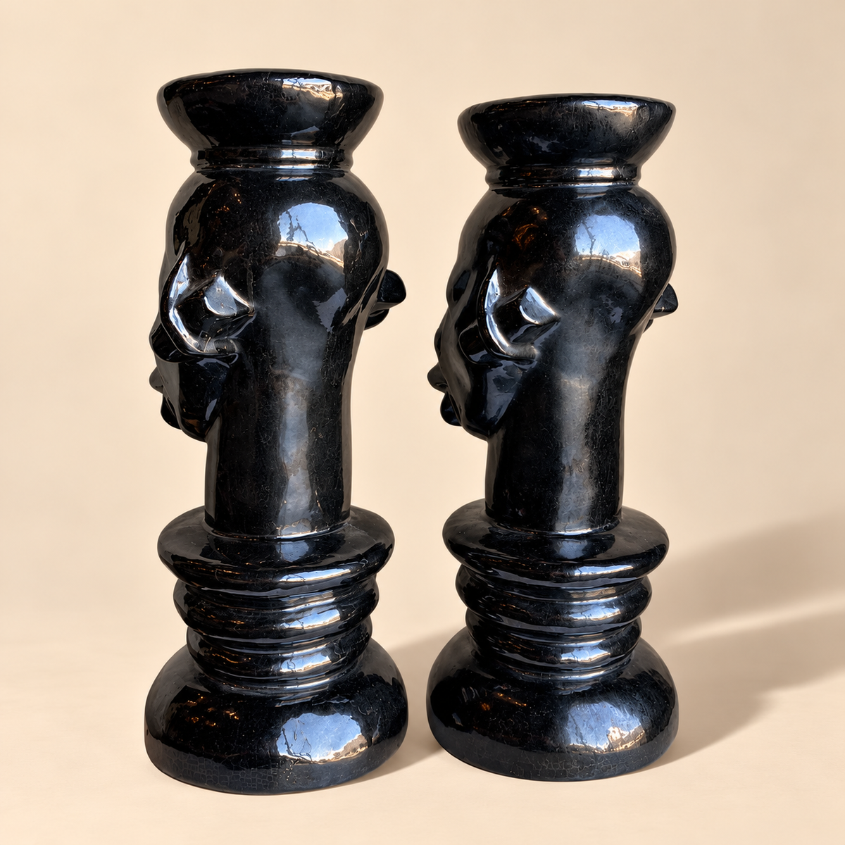 Pair of Ceramic Head Vases