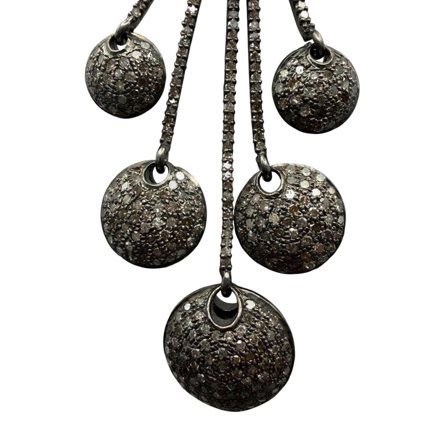 Abstract Multi-Drop Chandelier Diamond Earrings