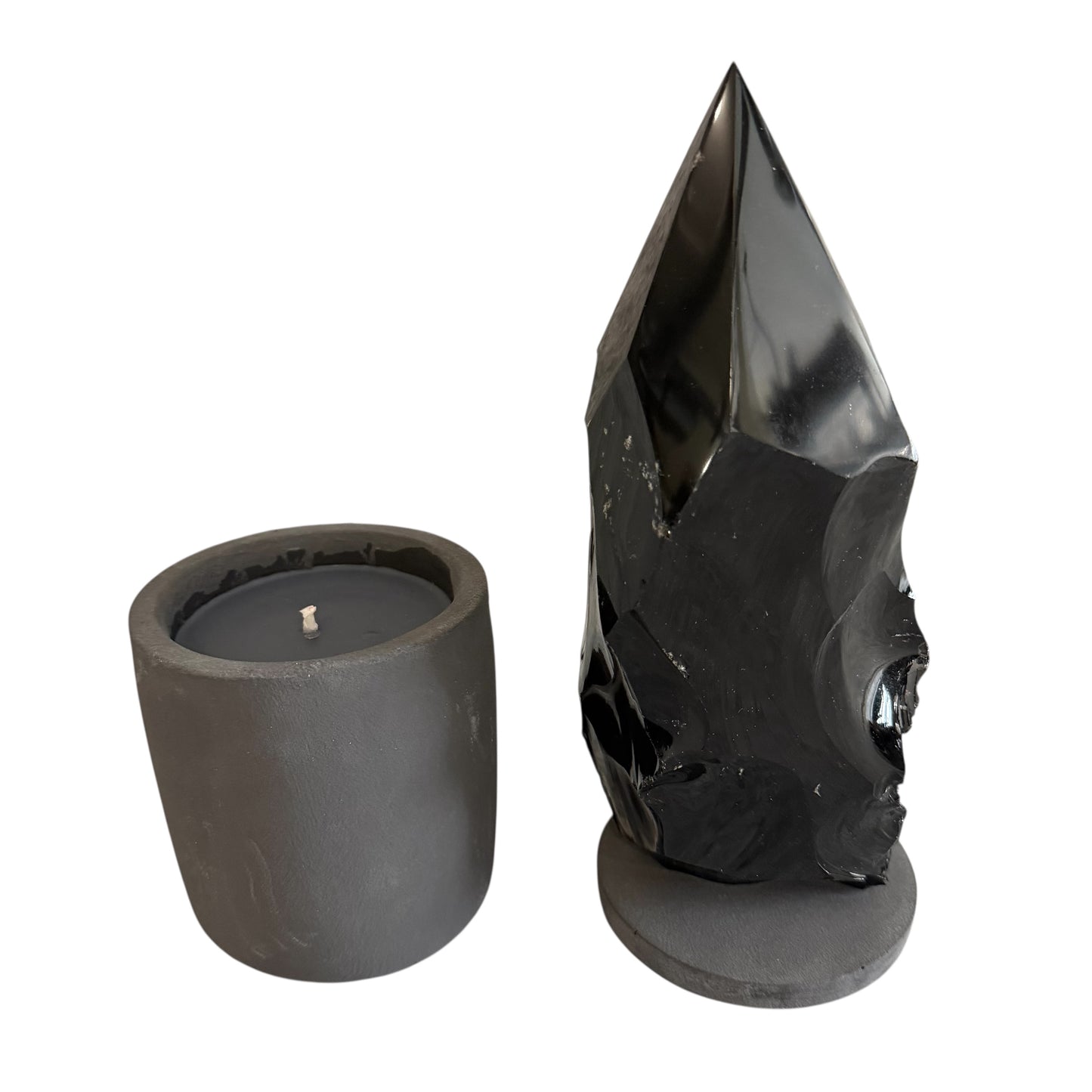 369 For House of Nulla Black Rose Candle with Obsidian Lid 3
