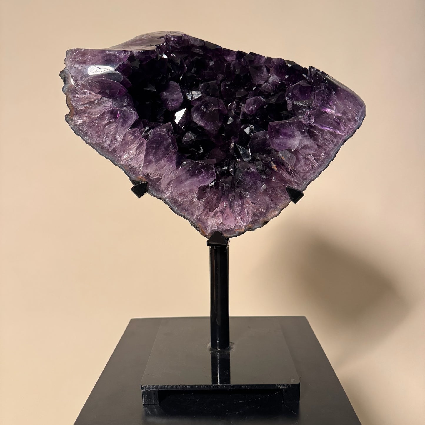 Abstract Deep Purple Amethyst Crystal on Stand