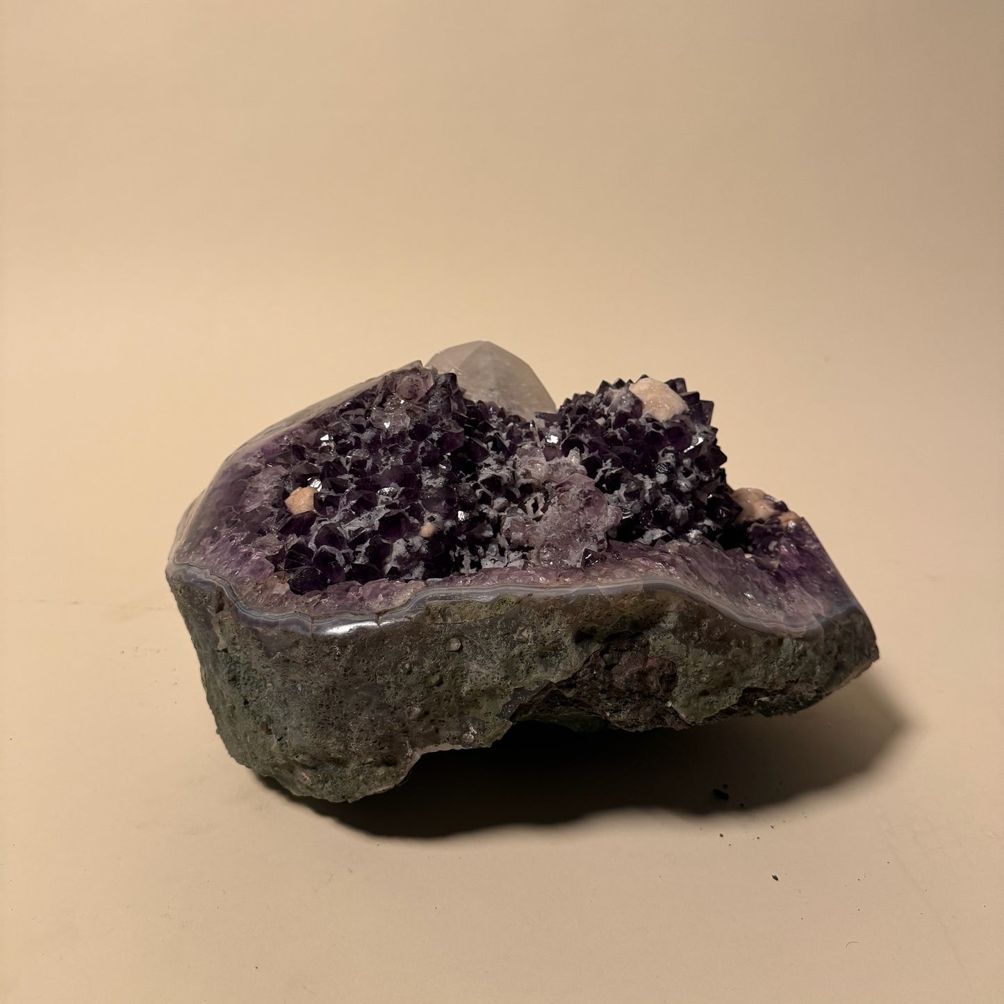 Amethyst with Calcite & Quartz Abstract Crystal Cluster