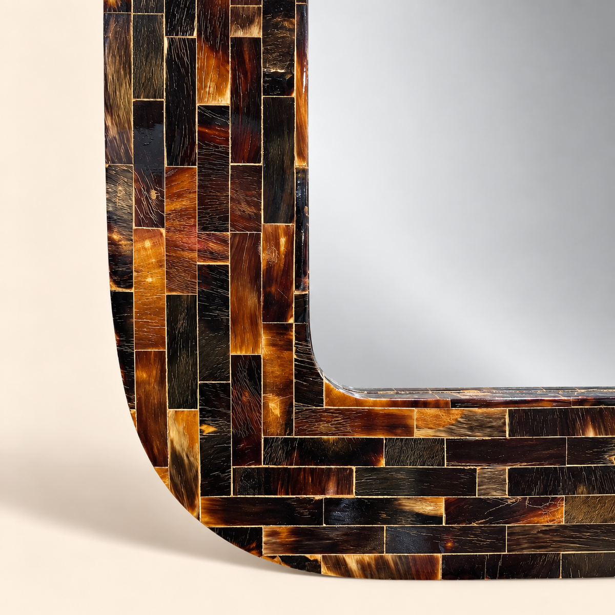 Enrique Garcel 1978-79 Tessellated Horn Mirror