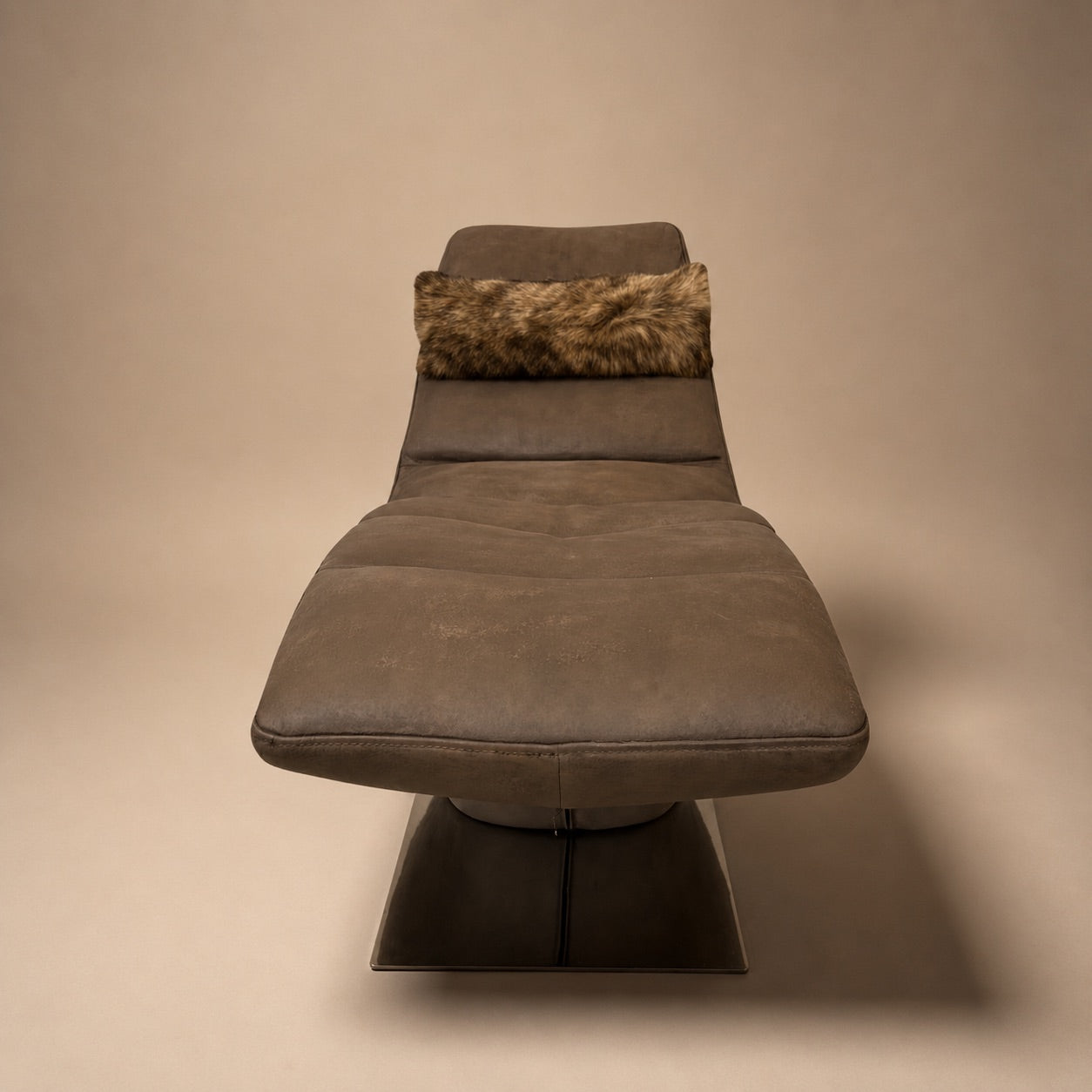 Brown Leather & Chrome Lounge Chair
