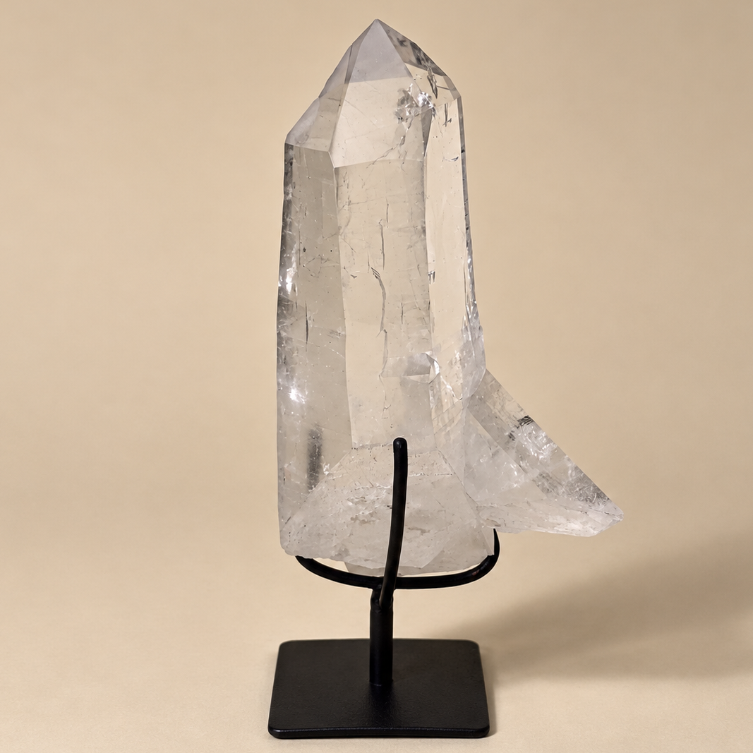 Lemurian Generators Quartz Crystal on Stand