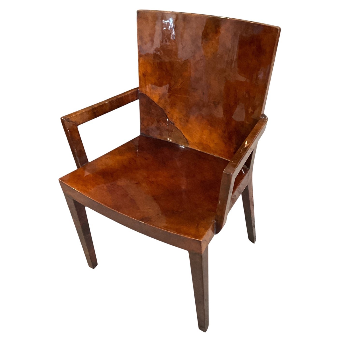 Karl Springer Lacquered Goatskin Chair