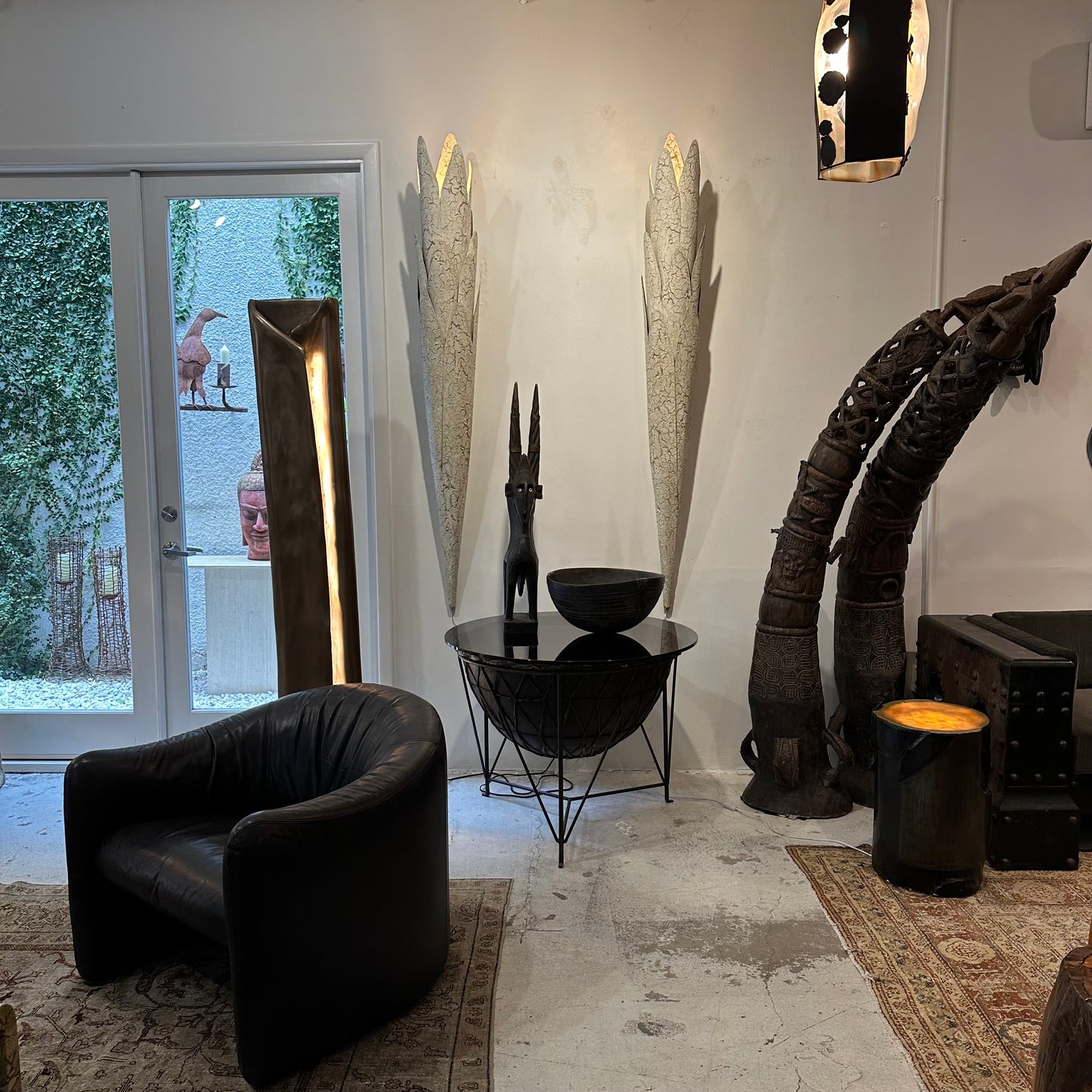 Pair of Custom Postmodern Textured Brutalist Sconces