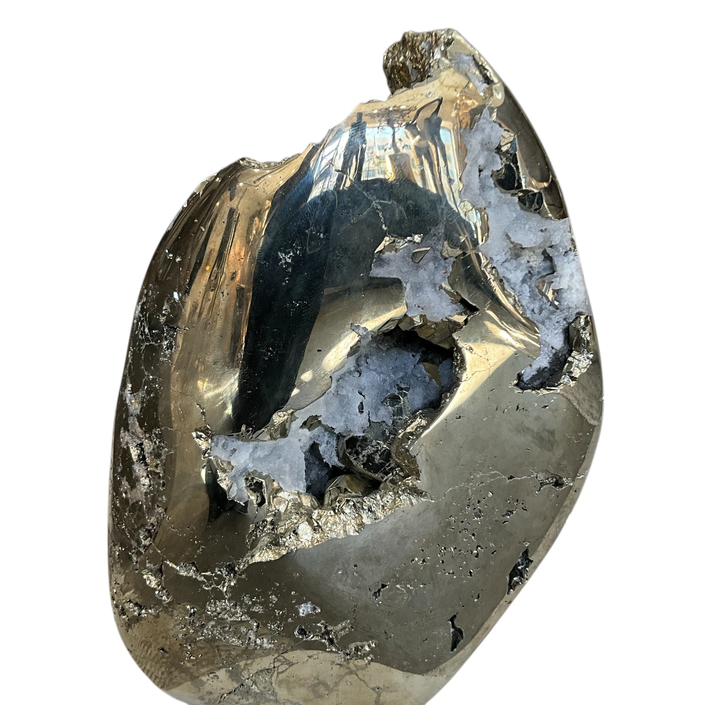 Large Abstract Pyrite Lid Gardenia Candle #3