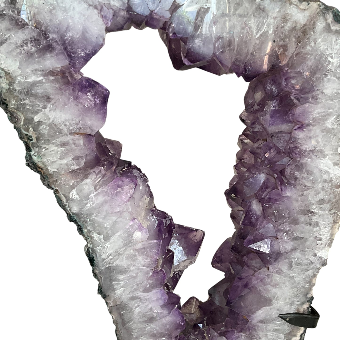 Amethyst Crystal Cut Out on Metal Stand