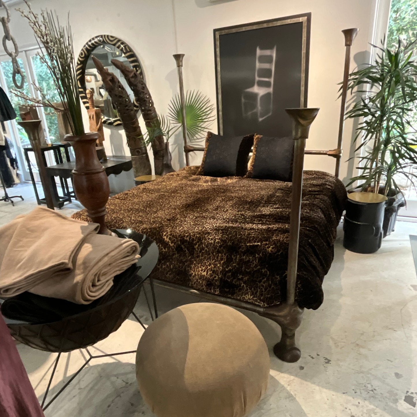 Mimi London Vintage Steel 4-Poster California King Bed Frame