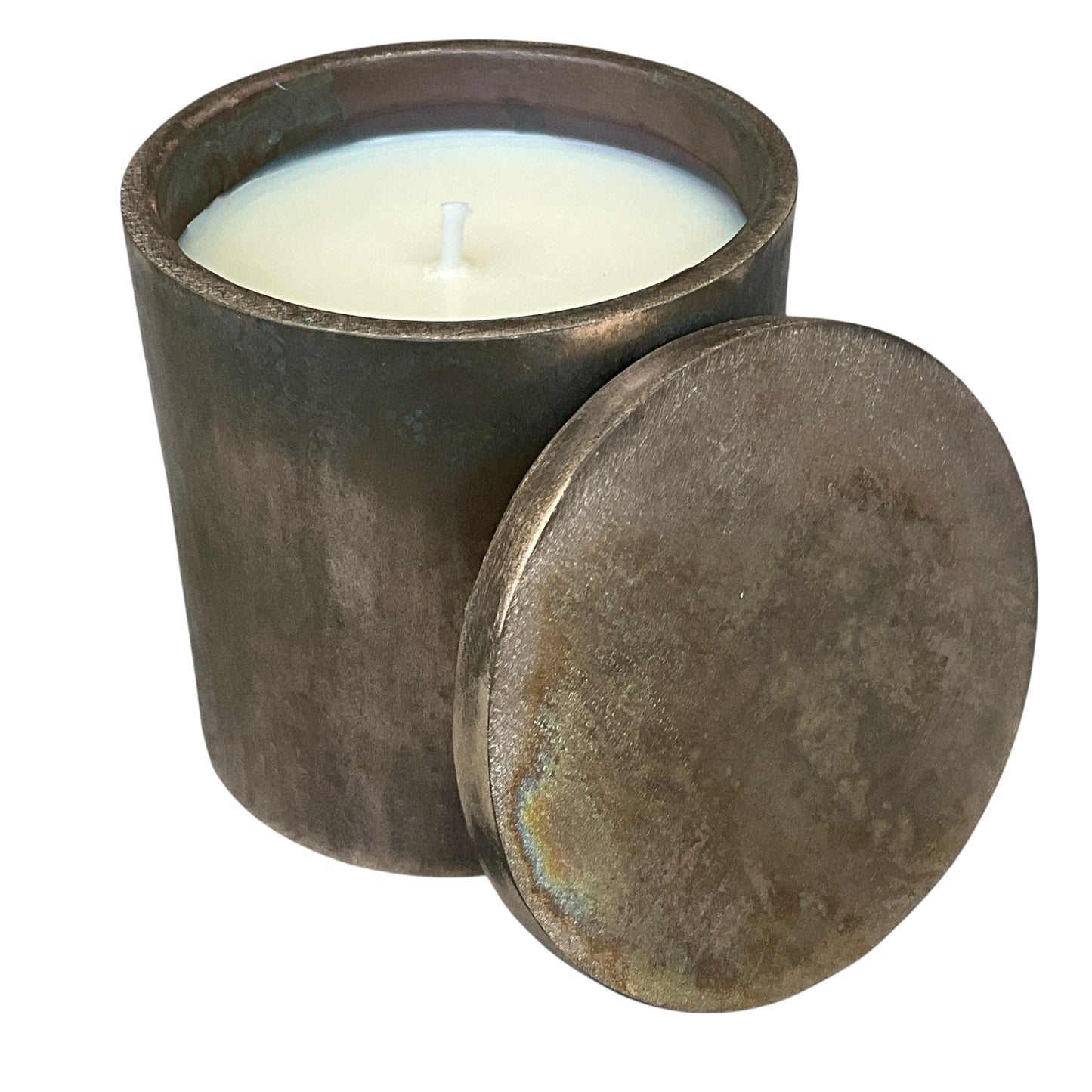 #E Solid Bronze Gardenia Candle with Lid