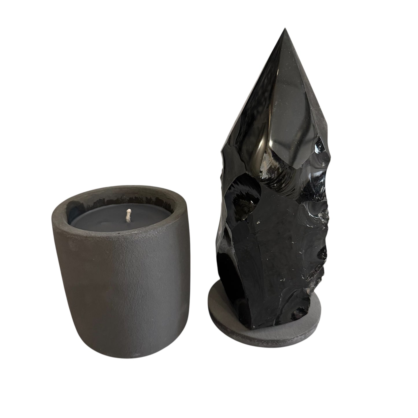 369 For House of Nulla Black Rose Candle with Obsidian Lid 2