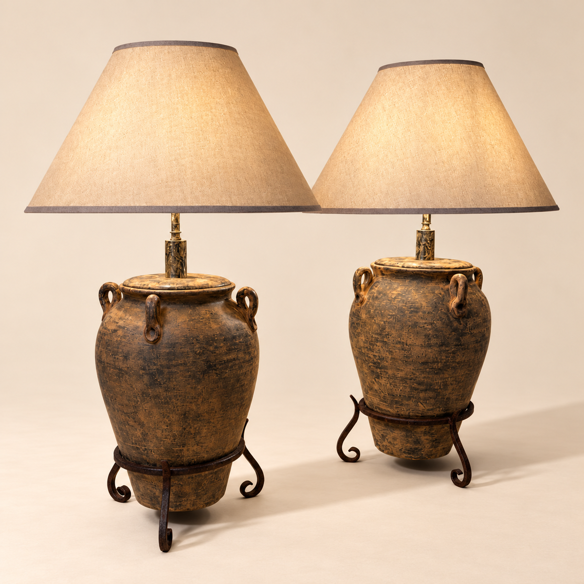 Pair of Steve Chase Urn Style Lamps