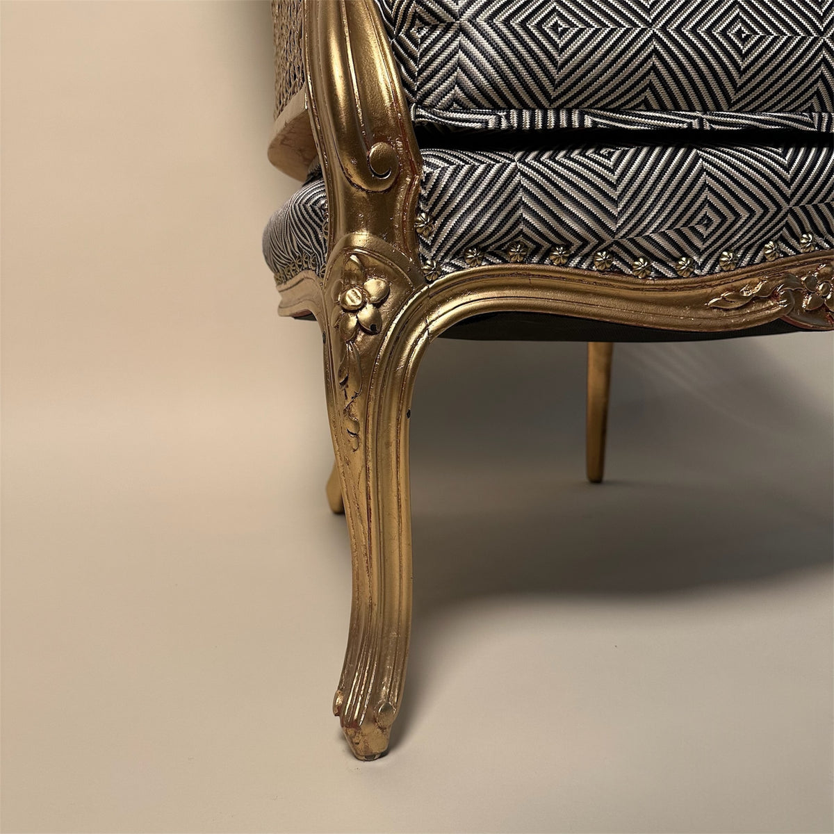 Vintage French Gold Leaf Canopy Chair