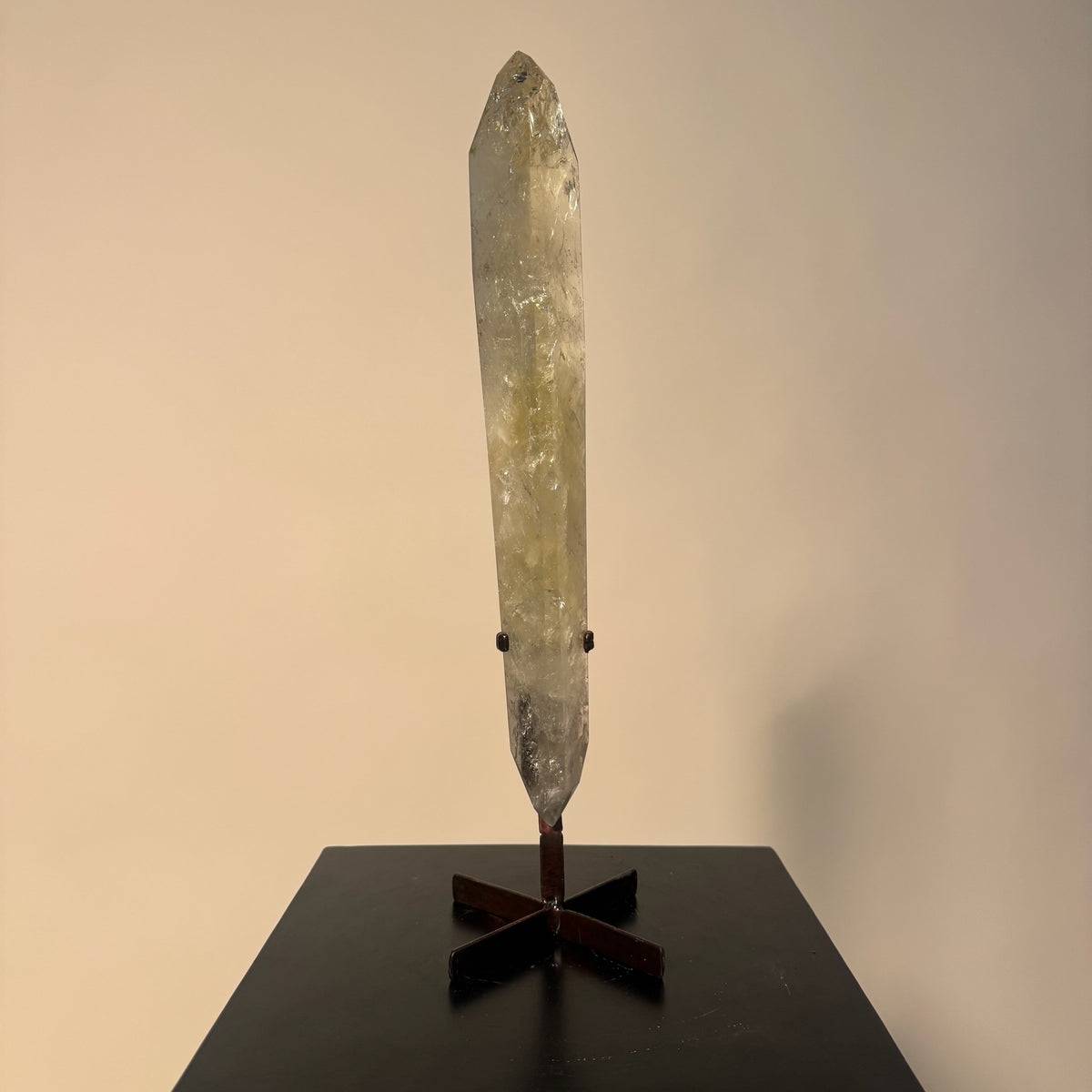 Natural Citrine Crystal Point on Custom Stand