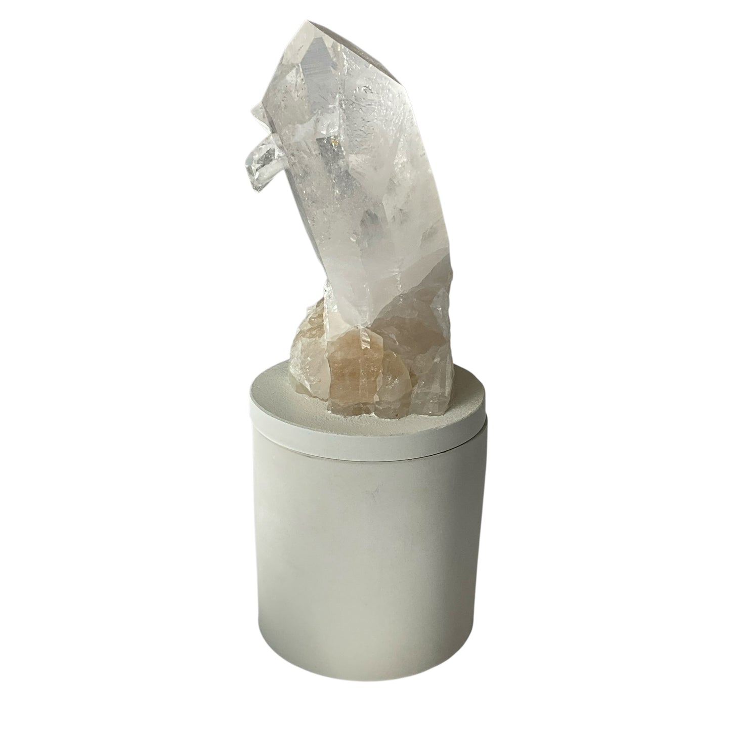 Quartz Crystal Generator w/Small Growths Gardenia Candle