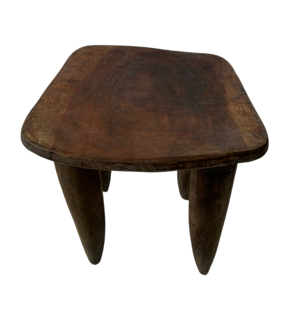 Brown Senufo Wood Carved Side Table
