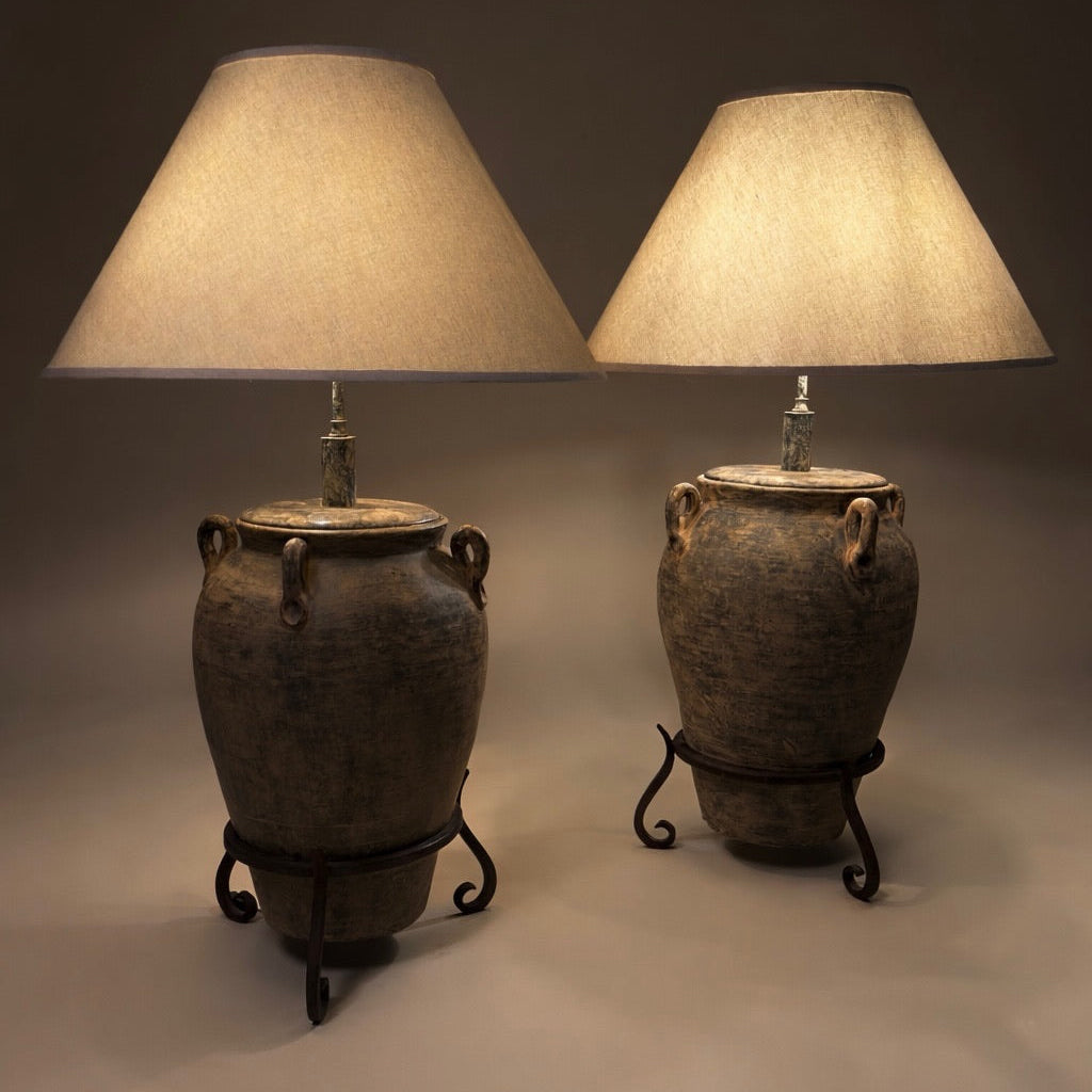 Pair of Steve Chase Urn Style Lamps