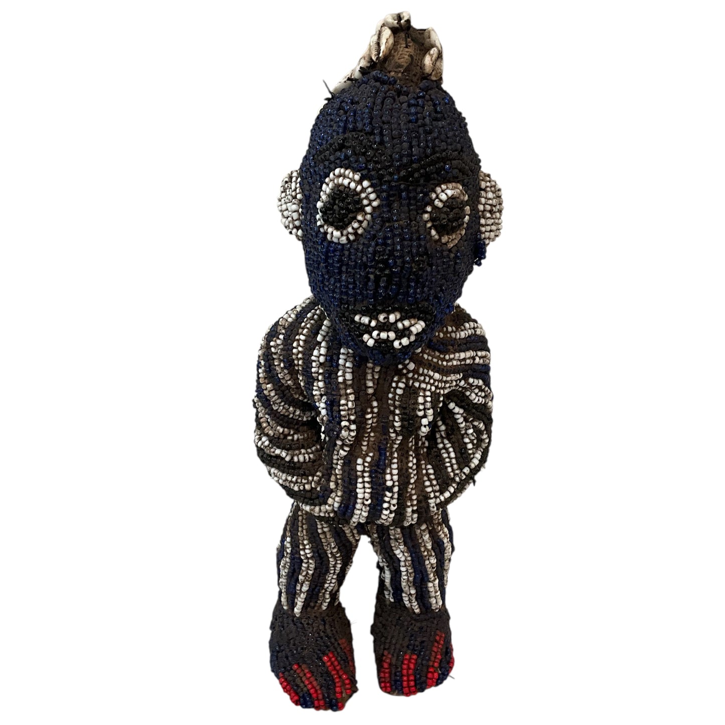 Beaded Tribal Art Bamileke Statue from Cameroon #6