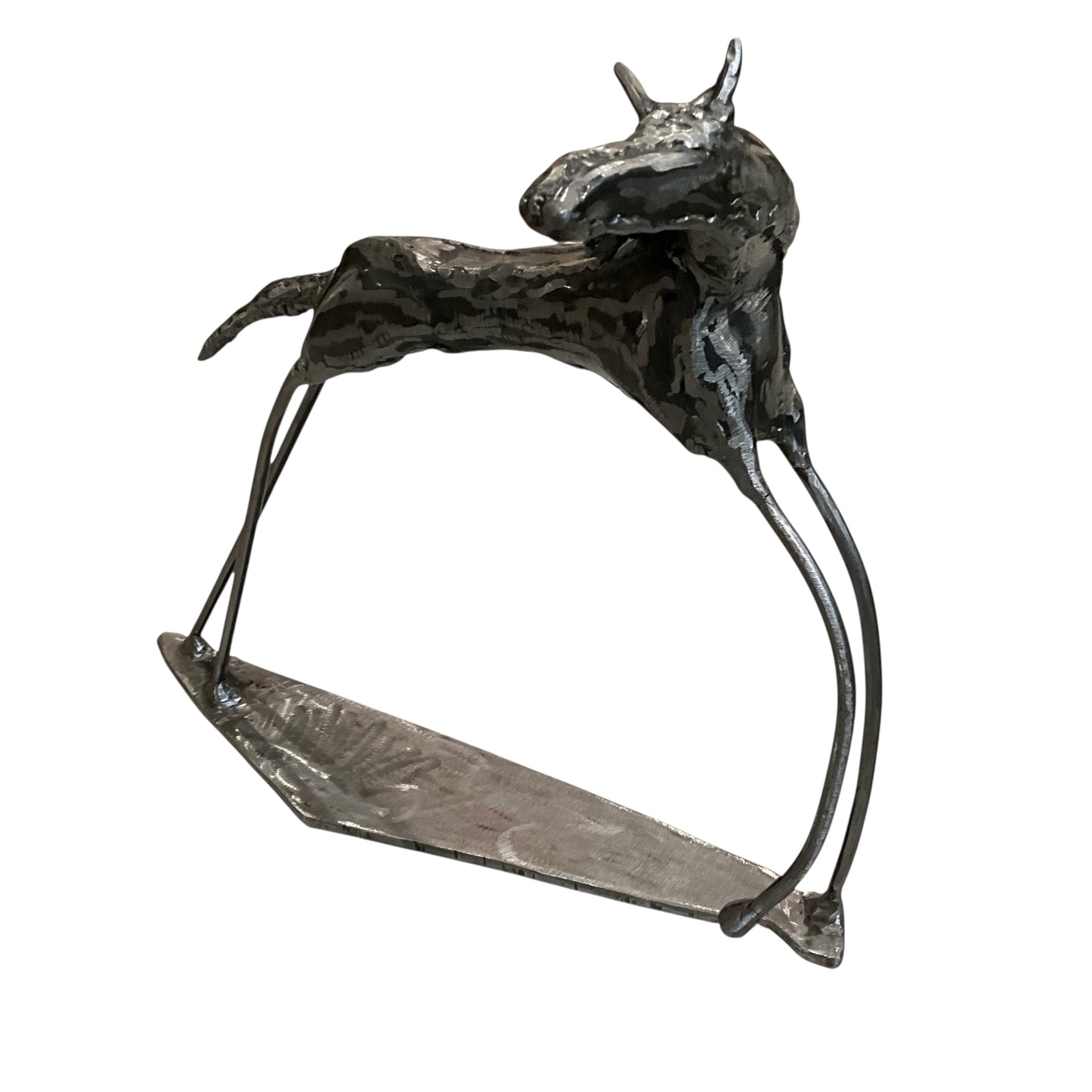 Vintage Surrealist Abstract Metal Horse Sculpture