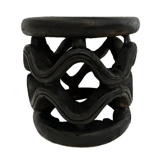 African Carved Round Stool