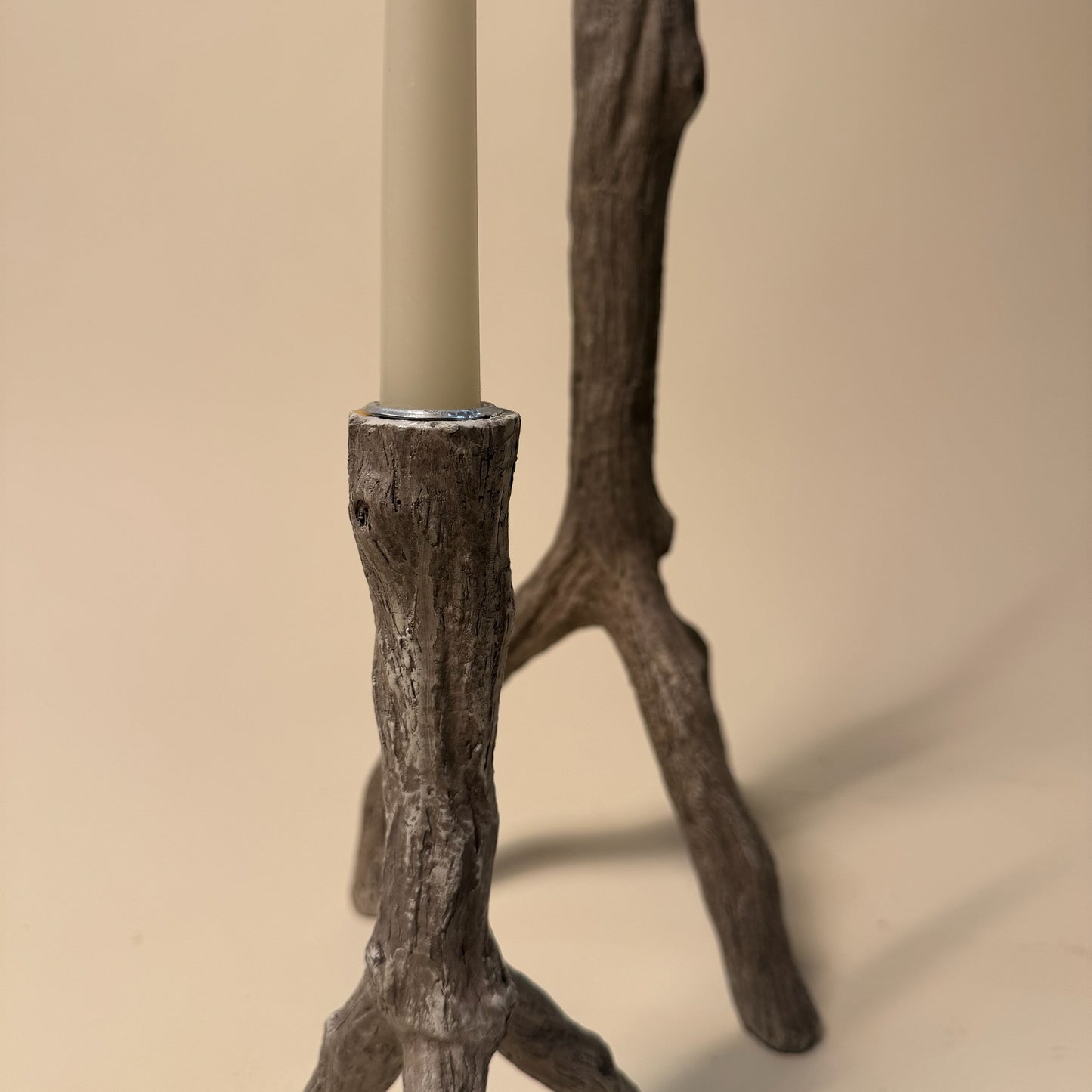 Pair of Faux Bois Candleholders