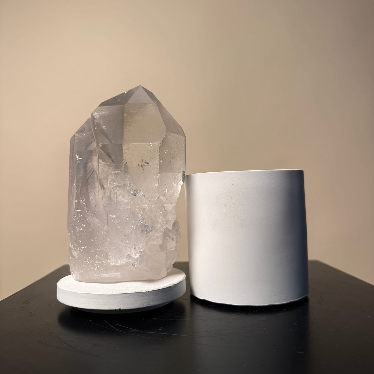 Triple Generator Lumerian Quartz Crystal Lid Gardenia Candle