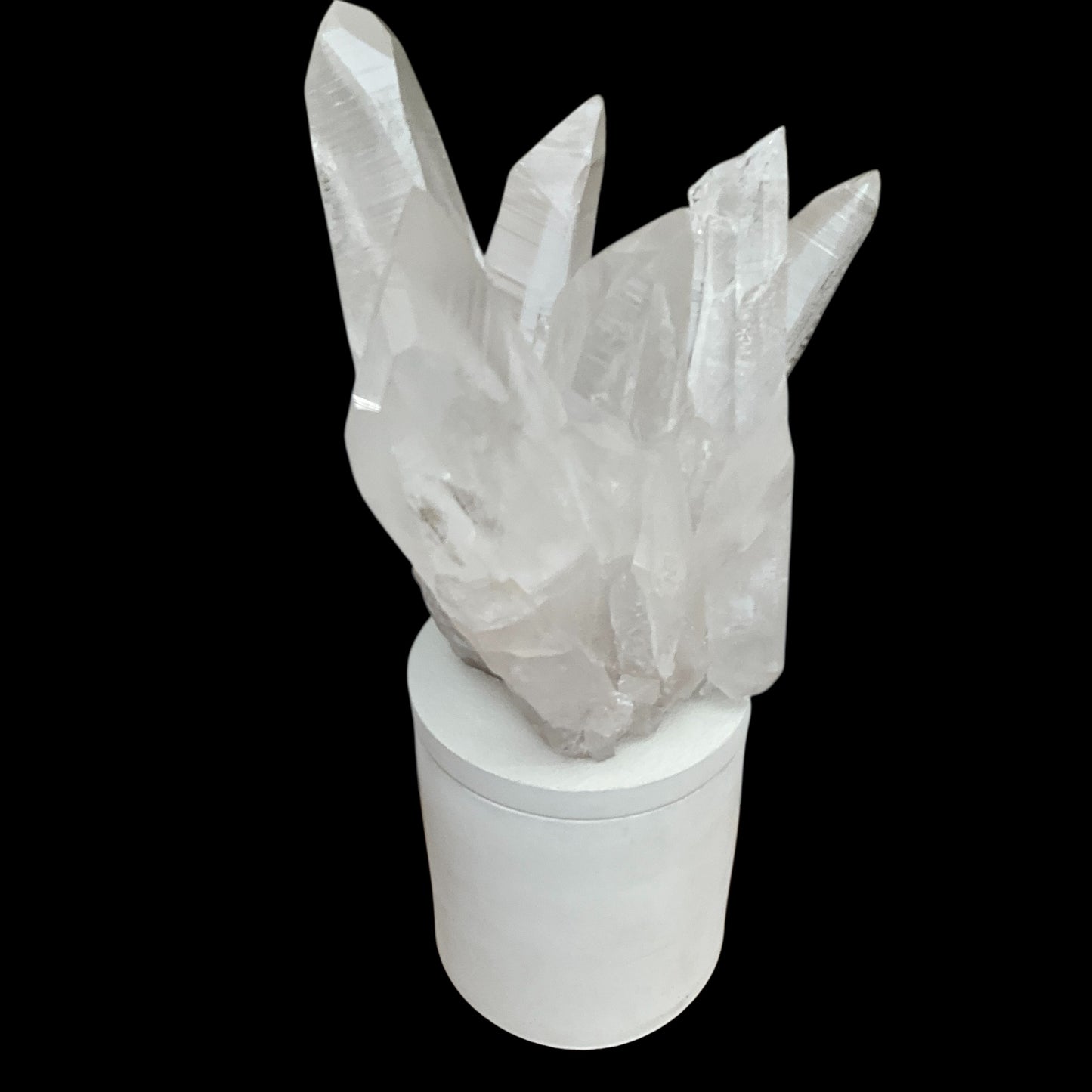 Large Quartz Crystal Generators Cluster Lid Gardenia Candle