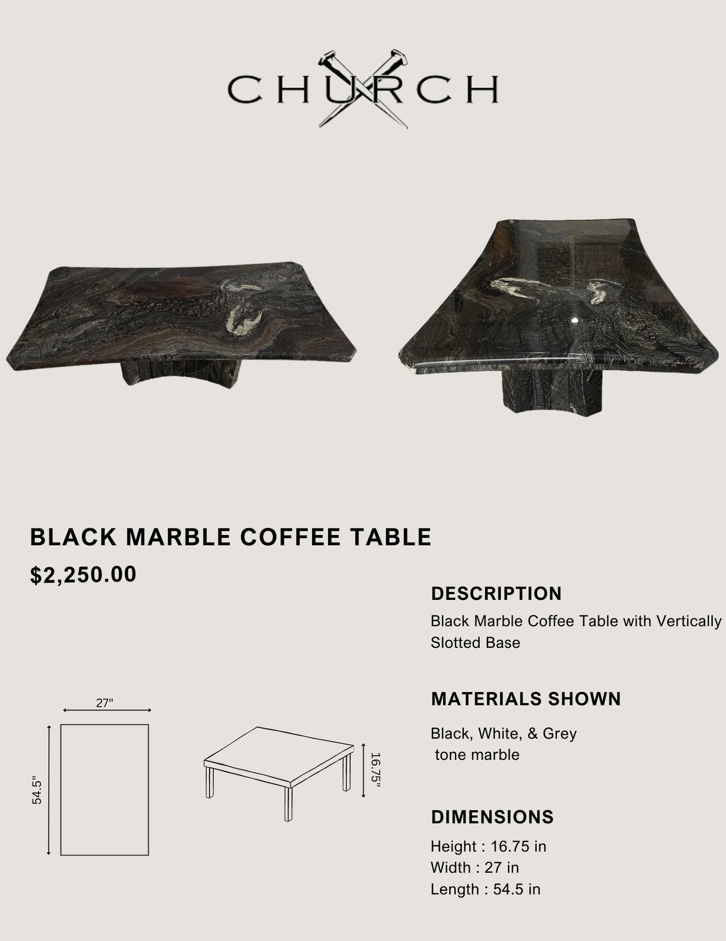 Black Marble Coffee Table
