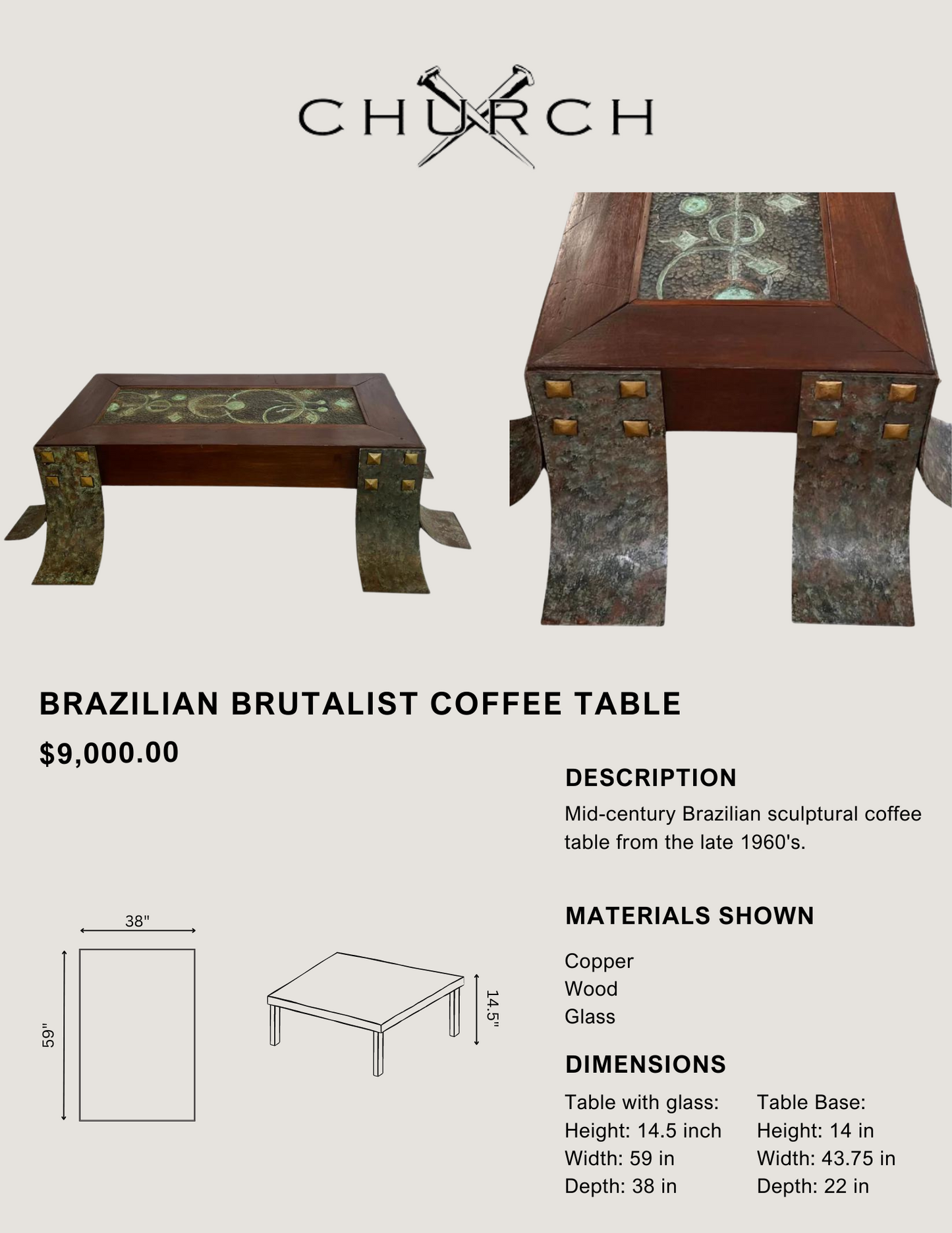 Brazilian Brutalist Coffee Table