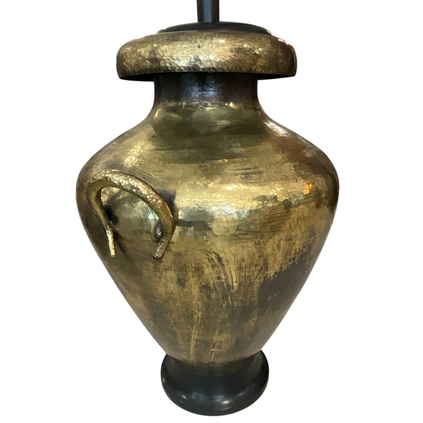 Vintage Hammered Brass Urn Motif Table Lamp