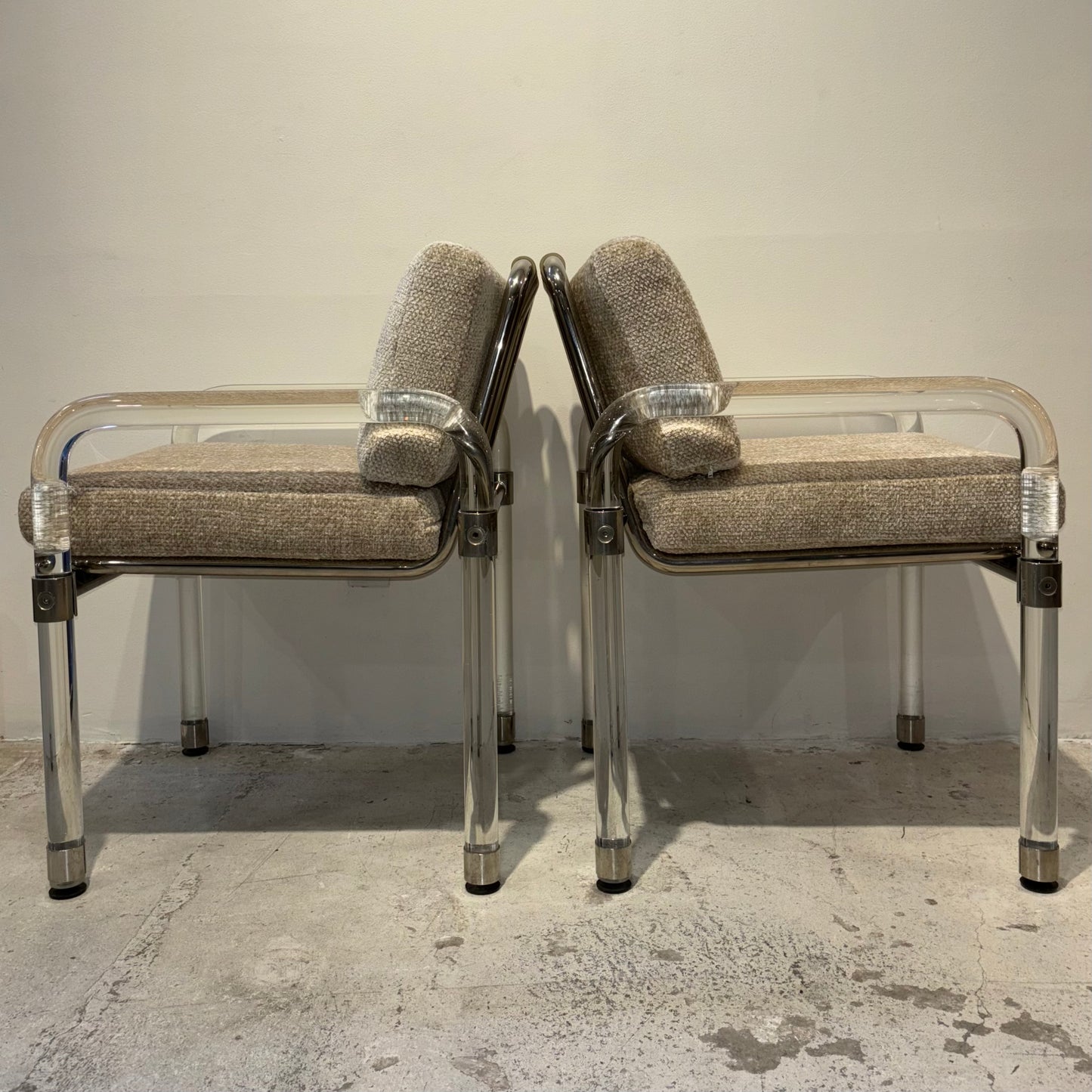 Jeff Messerschmidt Lucite & Leather Chairs