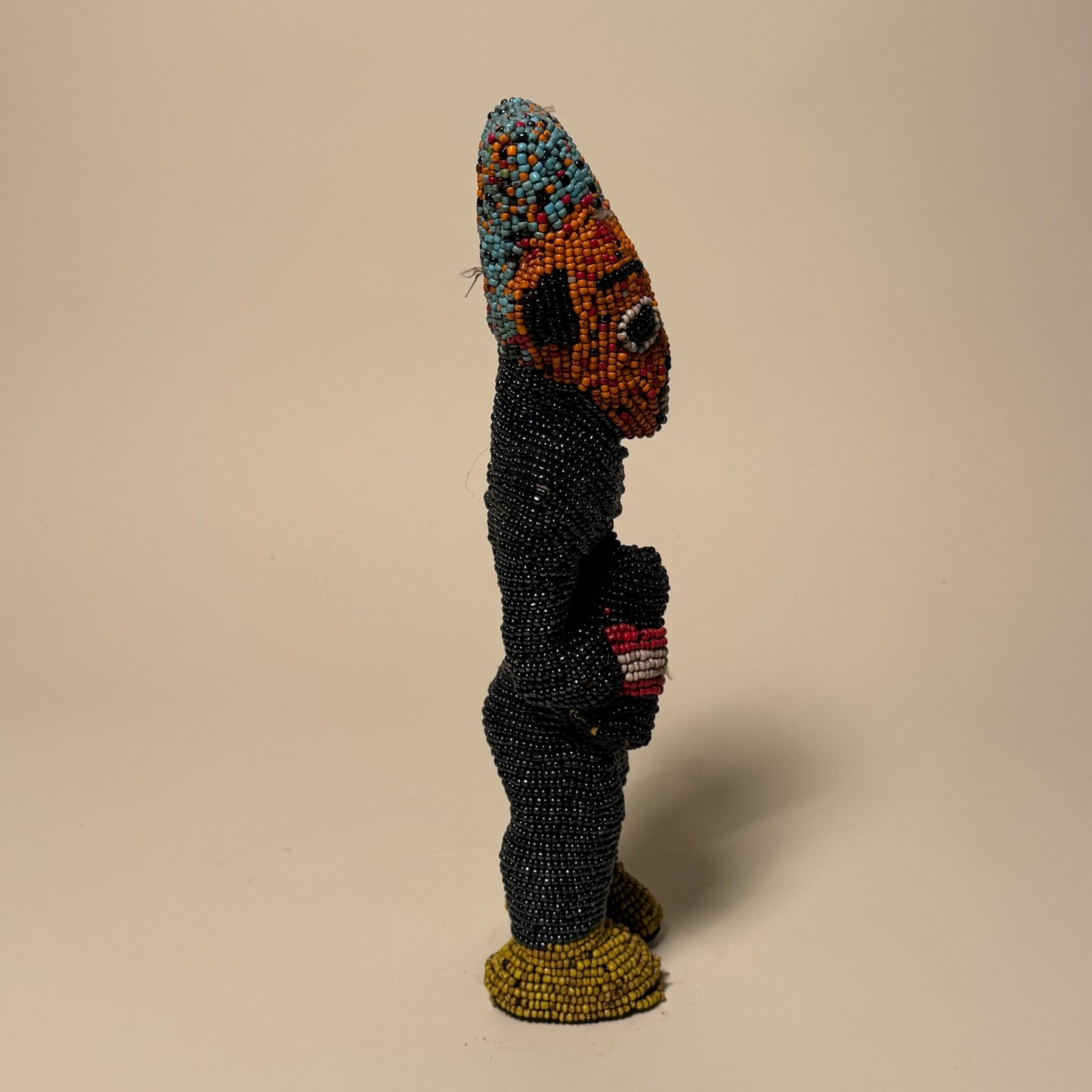 Beaded Tribal Art Bamileke Statue from Cameroon #4