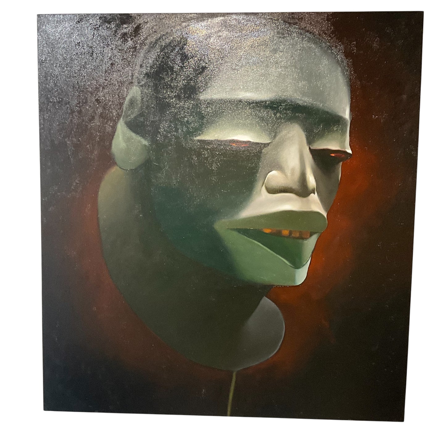 Makonde Mask Oil on Canvas Large Painting