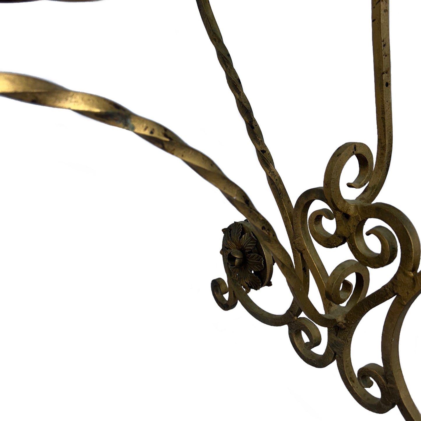 Gold Tone Wrought Iron Gilt Baroque Style Dining Table