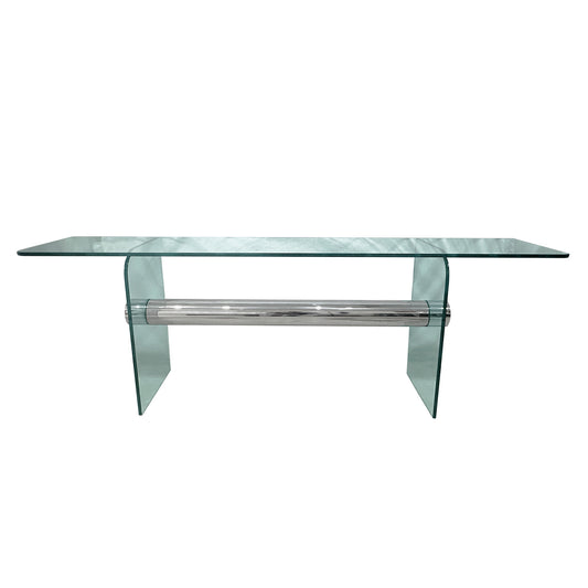 Pace Chrome Tube with Glass Console Table