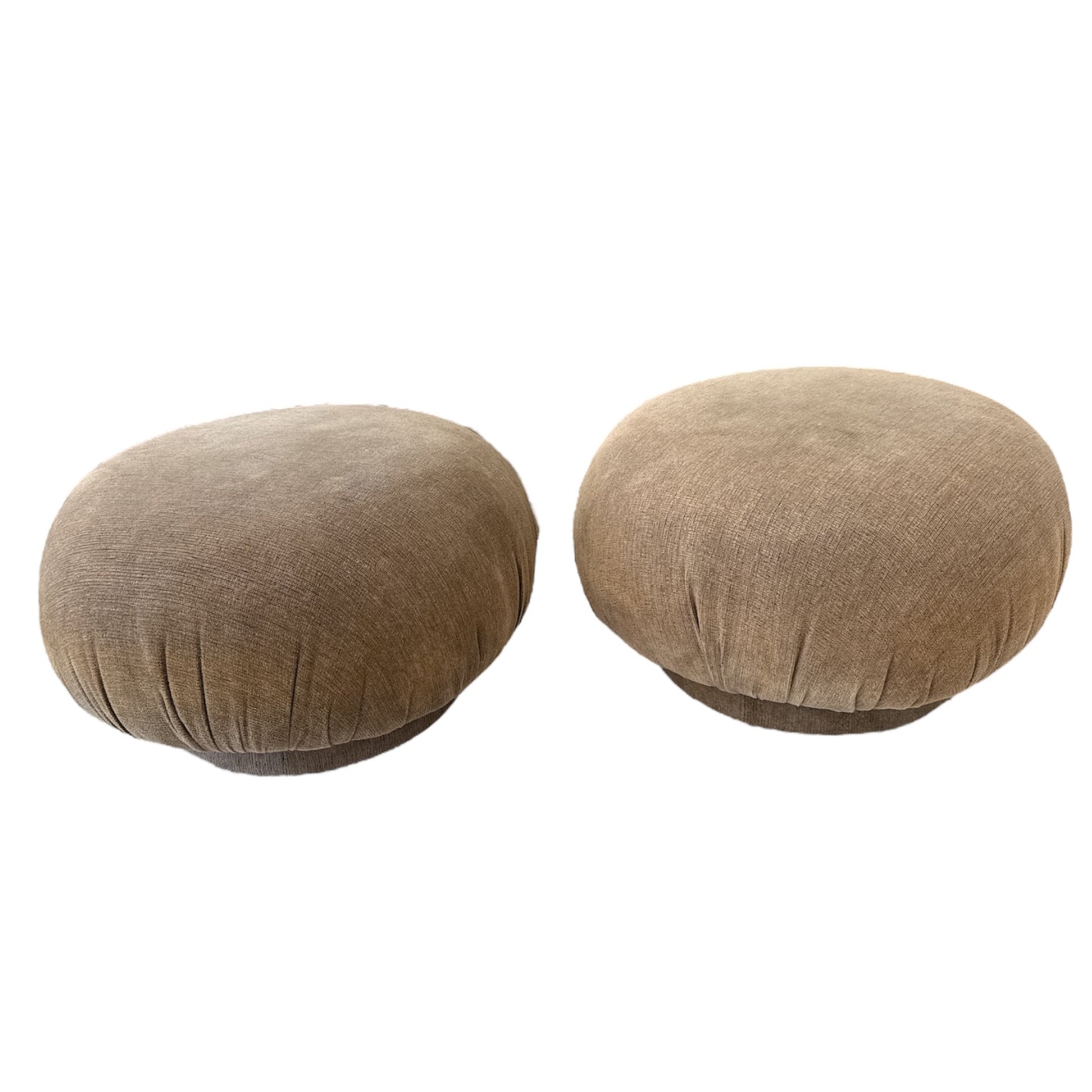 Pair of Adrian Pearsall Swivel Poufs Soufflé Ottomans