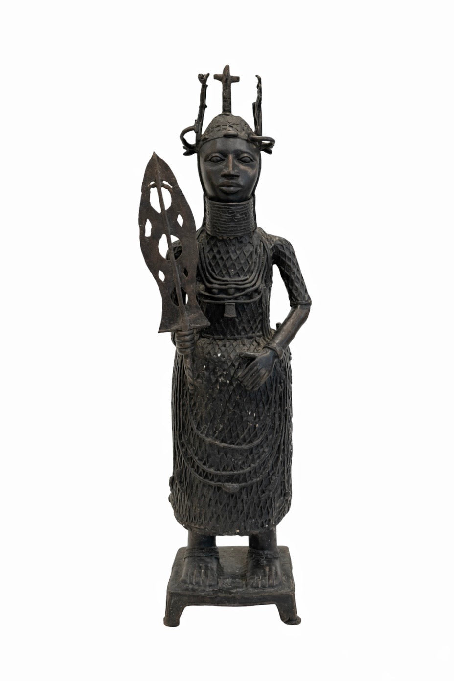 Benin Bronze Warrior Statue