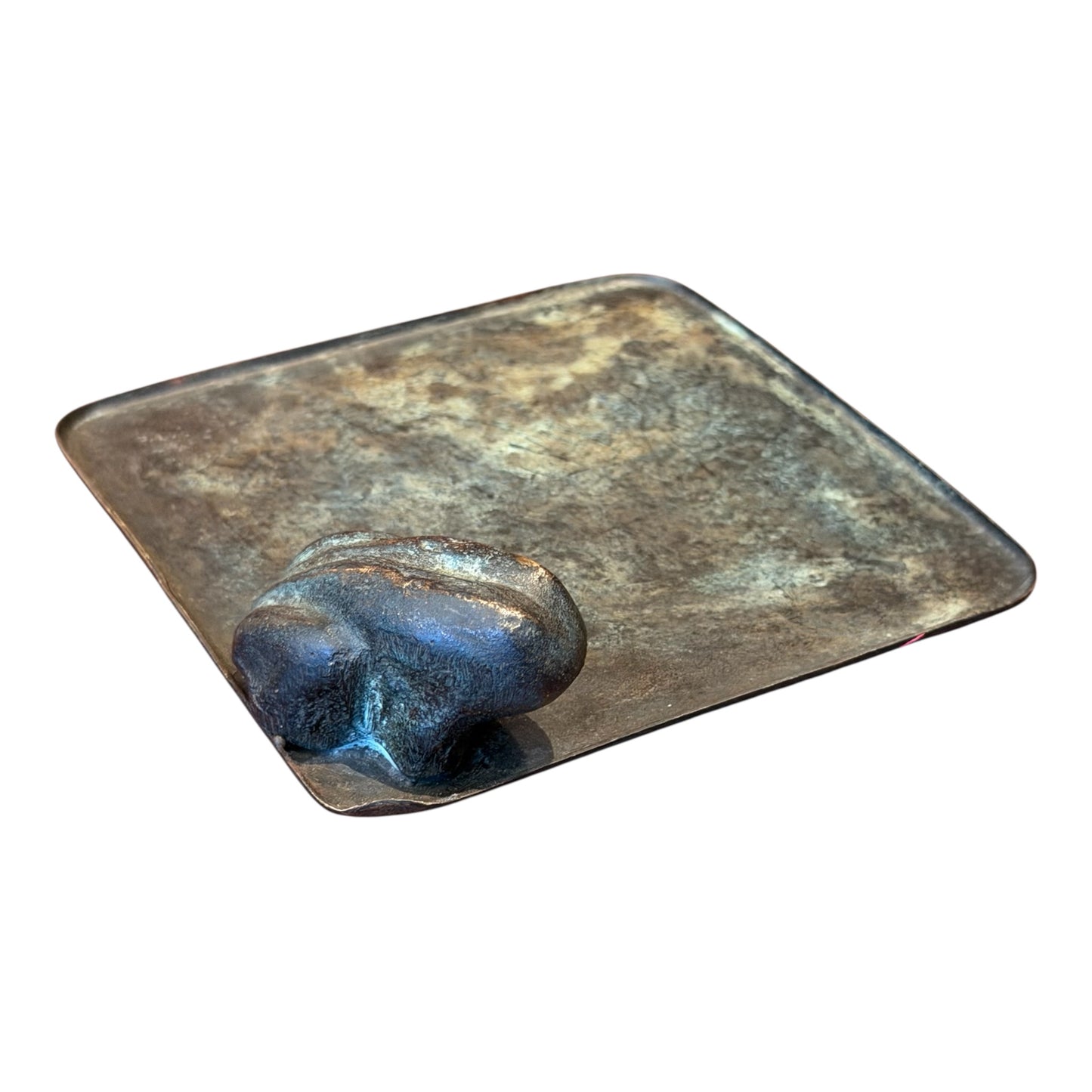 Vintage Bronze Tray with Fog Accent