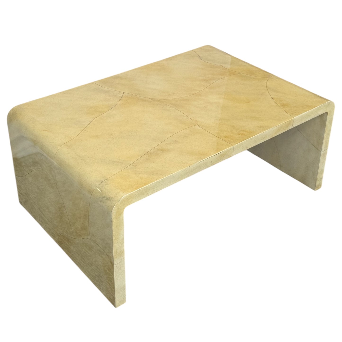 Steve Chase Goatskin Parchment Pair Coffee Tables