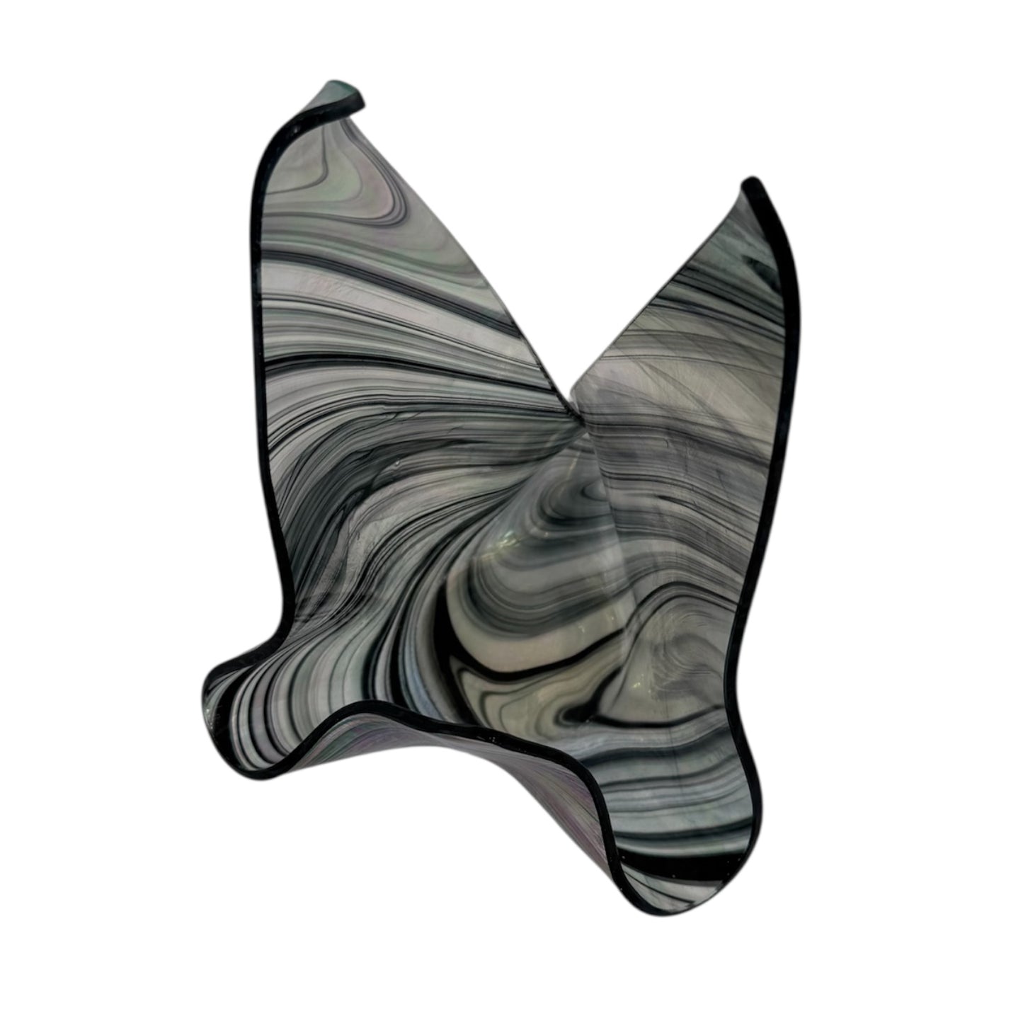 Vintage Folded Handkerchief Asymmetrical Iridescent Vase