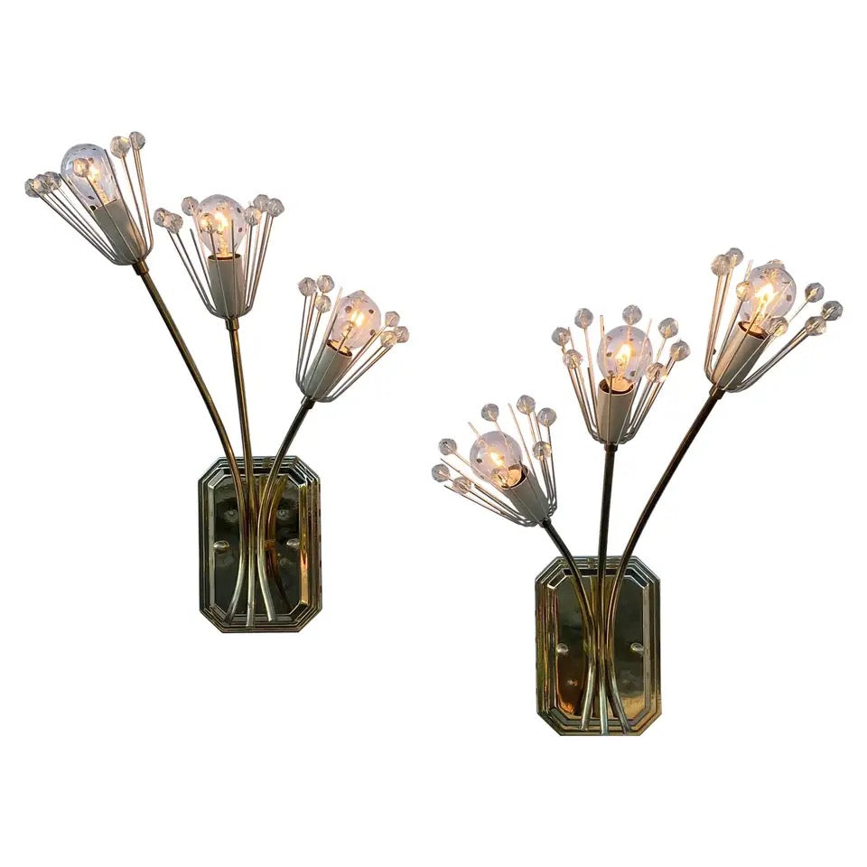 Emil Stejnar Snowflake Brass Sconces