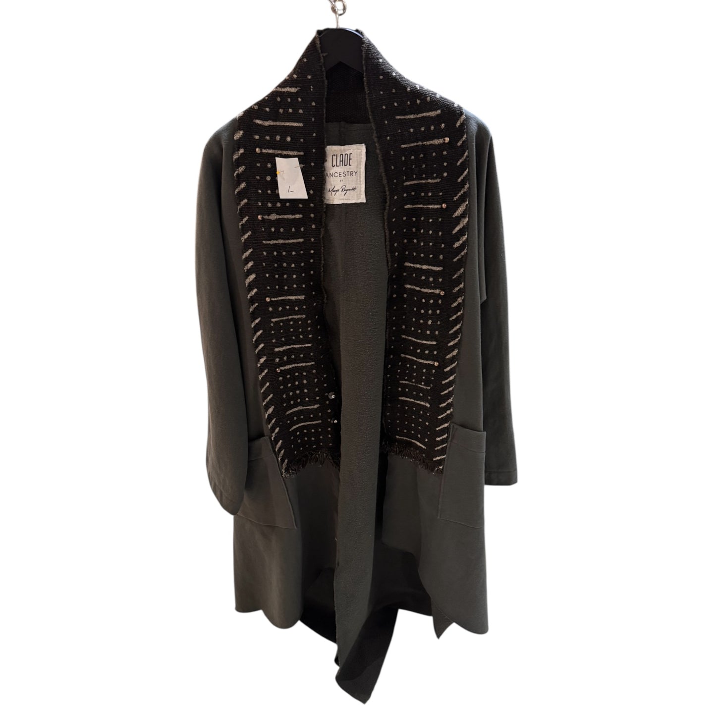 Ancestry Knit Coat w/ Mudcloth Collar (L)
