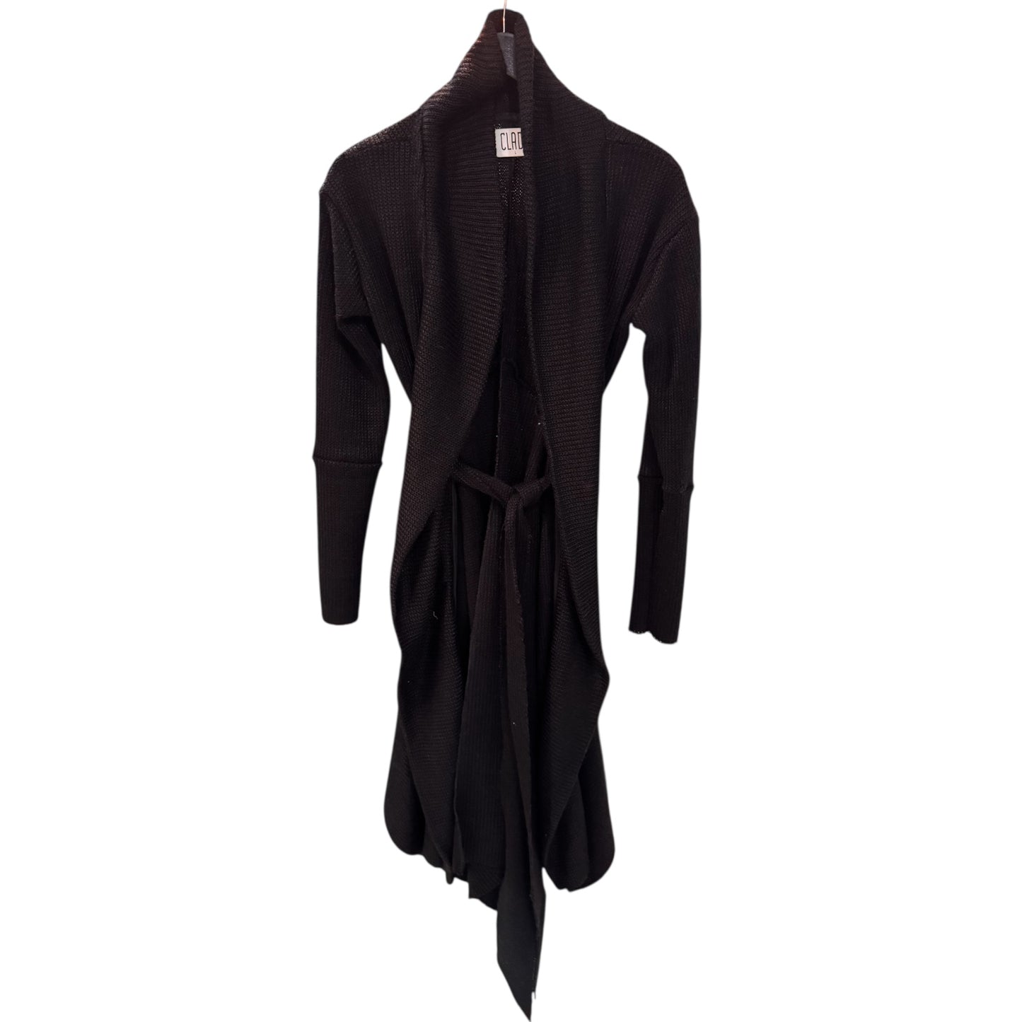 Peplum Sweater, Black heavy rib knit (L)