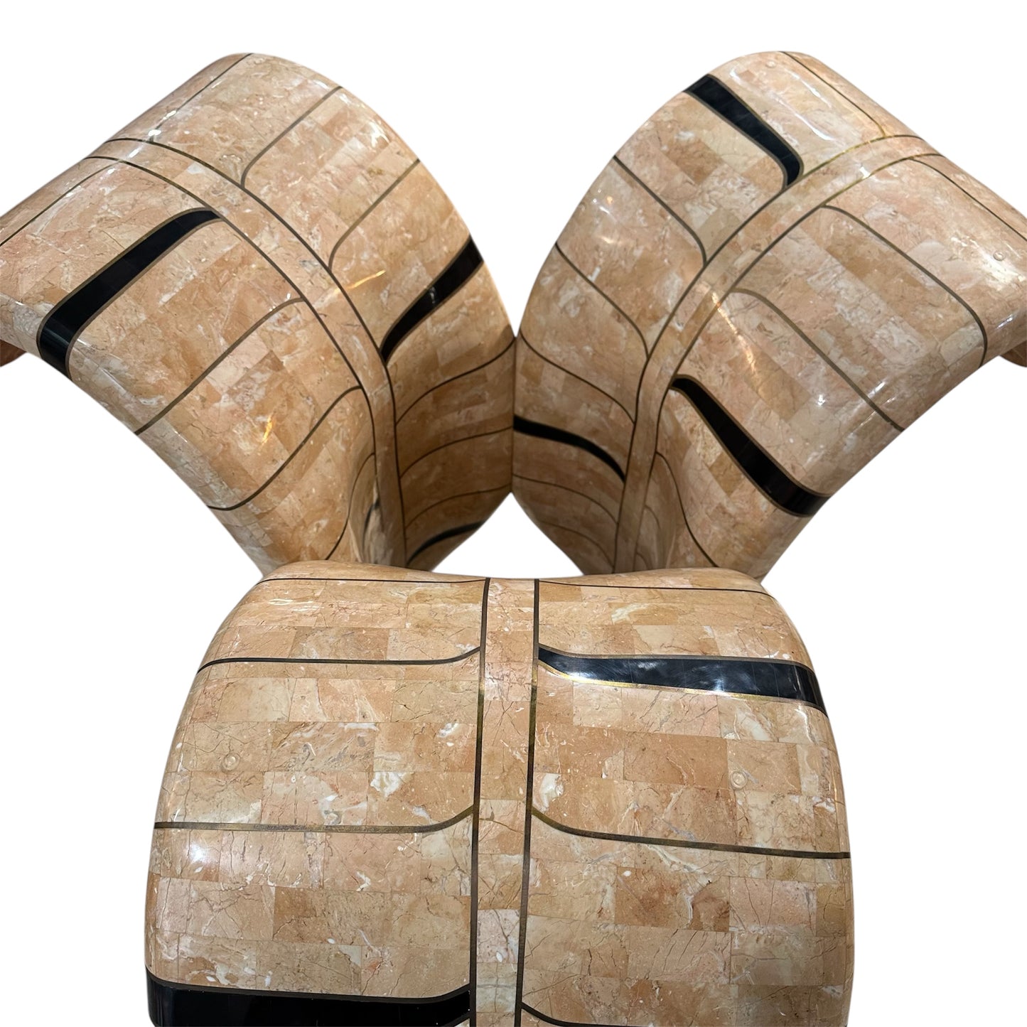 Maitland Smith Tessellated Stone & Brass Dining Table