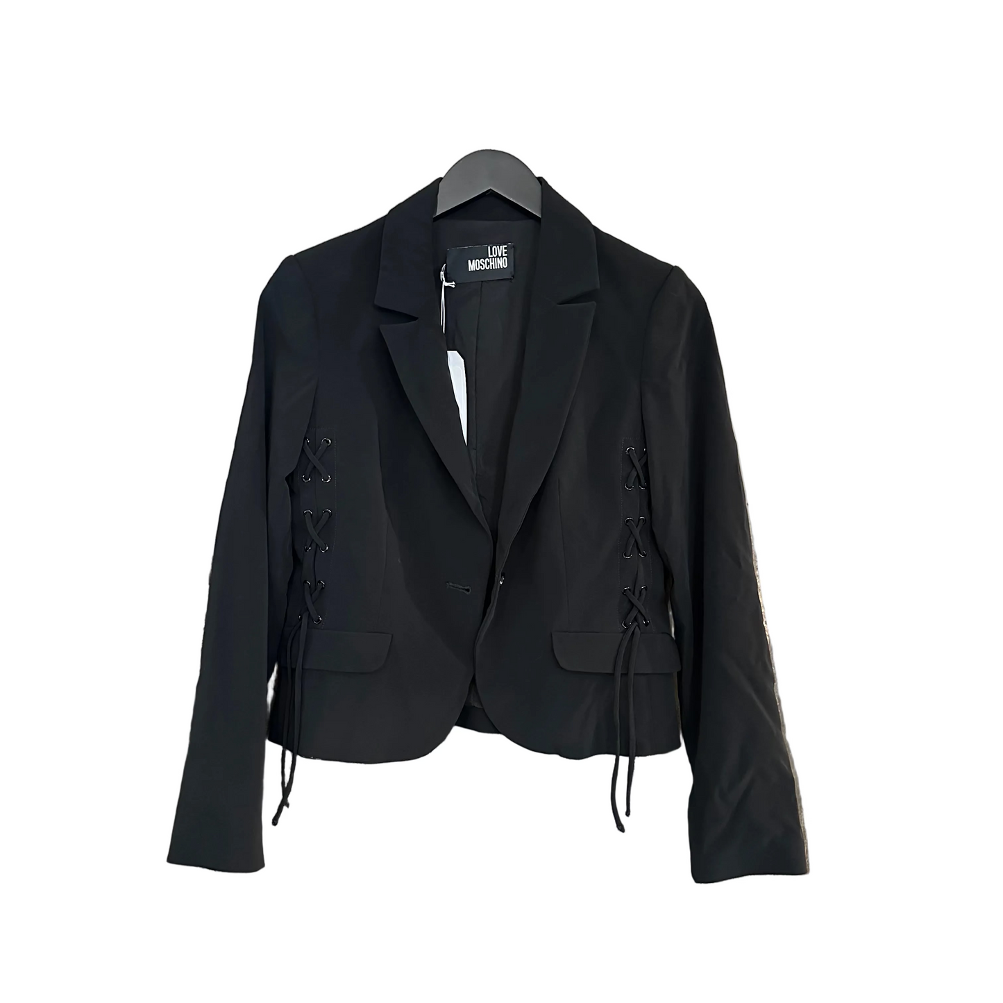 Love Moschino Black Cropped Corset Jacket